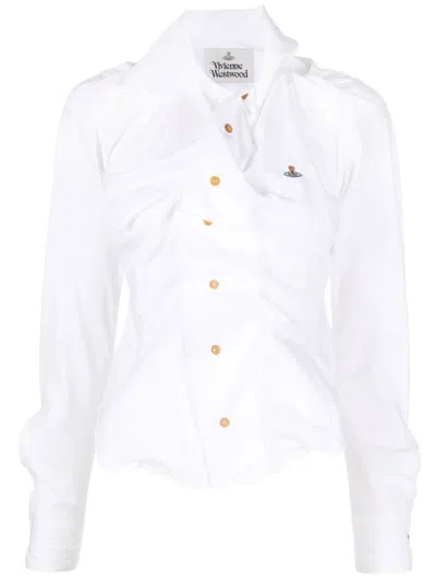 Vivienne Westwood Drunken Cotton Shirt In White