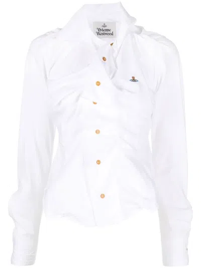 Vivienne Westwood Drunken Cotton Shirt In White