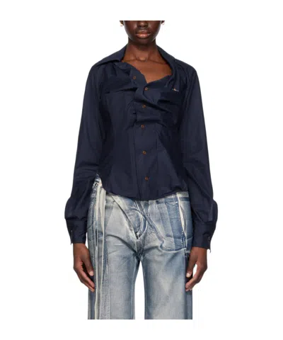 Vivienne Westwood Drunken Denim Shirt In Black