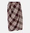 VIVIENNE WESTWOOD DRUNKEN DRAPE CHECKED MIDI SKIRT