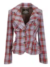 Vivienne Westwood Mens Multi Drunken Check Linen Jacket In Black