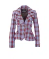 Vivienne Westwood Mens Multi Drunken Check Linen Jacket In Purple