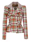 Vivienne Westwood Drunken Tailored Checked Wool Jacket In Multicolour