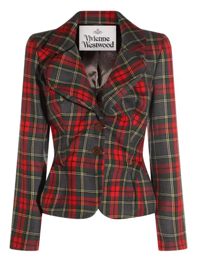 Vivienne Westwood Drunken Jacket With Tartan Wool Pattern