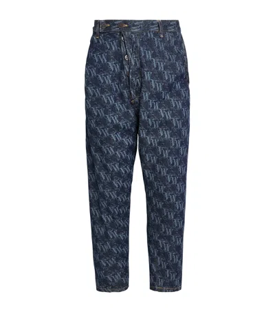 VIVIENNE WESTWOOD ORGANIC DENIM DRUNKEN LOGO JEANS