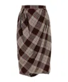 Vivienne Westwood Red & Gray Drunken Drape Midi Skirt In Brown