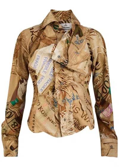 Vivienne Westwood Drunken Printed Cotton Shirt In Multicoloured