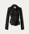 Vivienne Westwood Gathered Cotton Poplin Shirt In Black