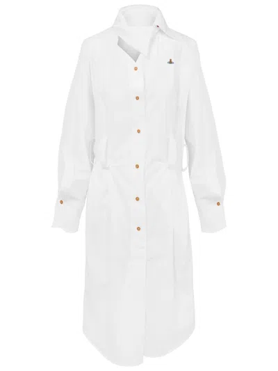 Vivienne Westwood Drunken Shirt Dress Compact Poplin White 48 Women