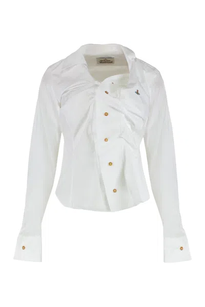Vivienne Westwood Drunken Shirt In Cotton In White