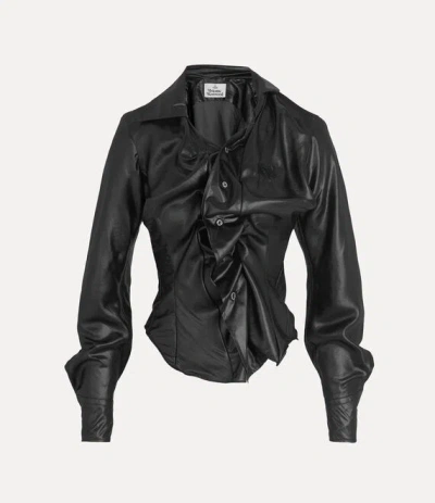 Vivienne Westwood Drunken Shirt In Metal-black