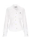 Vivienne Westwood Distorted Silhouette White Cotton Shirt With Asymmetrical Hem In White