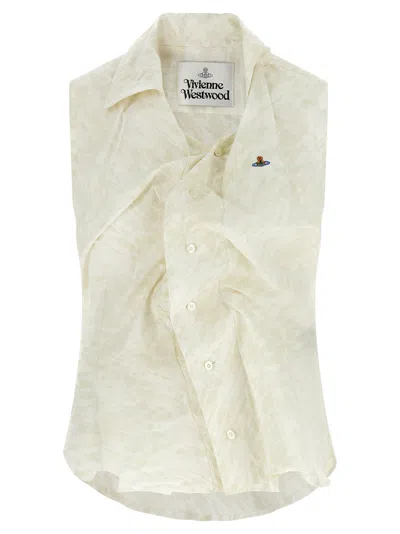 Vivienne Westwood Slim Fit Drunken Shirt For Women In White