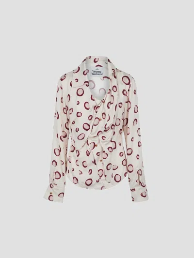 Vivienne Westwood Drunken Shirt With Polka Dots In Animal Print