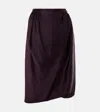 Vivienne Westwood Drunken Striped Draped Checked Midi Skirt In Blue