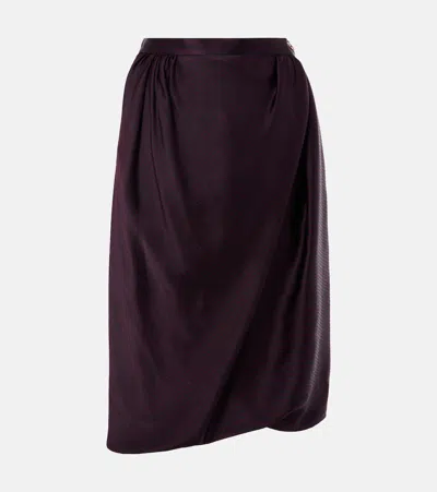 Vivienne Westwood Drunken Striped Draped Checked Midi Skirt In Blue