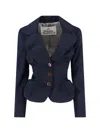 Vivienne Westwood Tailored Jacket With Buttoned Back Vent In Blue