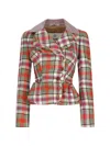 Vivienne Westwood Drunken Tailored Checked Wool Jacket In Multi
