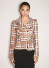 Vivienne Westwood Drunken Tailored Checked Wool Jacket In Multicolour