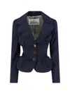 Vivienne Westwood Tailored Jacket With Buttoned Back Vent In Blue