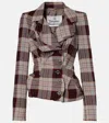 Vivienne Westwood Drunken Tailored Checked Wool Blazer In Grey