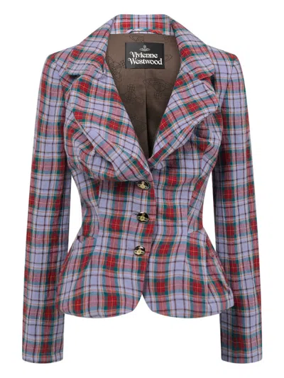 Vivienne Westwood Plaid Jacket Fitted Silhouette Button Detailing In Multi
