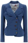 Vivienne Westwood Tailored Asymmetric Cotton-blend Blazer In Blue