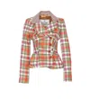 Vivienne Westwood Drunken Tailored Checked Wool Jacket In Multicolour