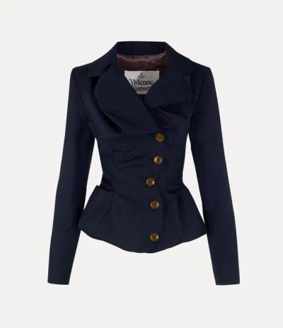 Vivienne Westwood Drunken Tailored Jacket In Navy
