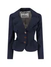 Vivienne Westwood Tailored Jacket With Buttoned Back Vent In Blue