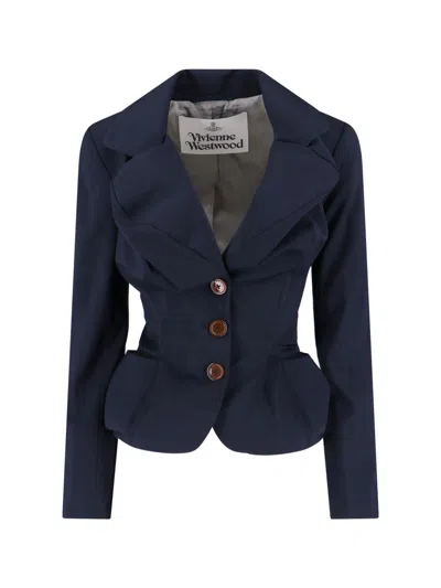 VIVIENNE WESTWOOD DRUNKEN TAILORED SINGLE-BREASTED BLAZER