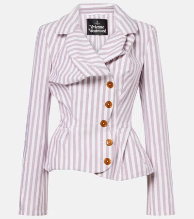 Vivienne Westwood Drunken Tailored Striped Cotton Jacket In Multi