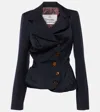 Vivienne Westwood Drunken Tailored Virgin Wool Jacket In Aw24-navy