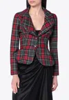 Vivienne Westwood Drunken Jacket With Tartan Wool Pattern In Multi