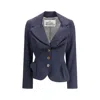 Vivienne Westwood Tailored Jacket With Buttoned Back Vent In Blue