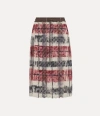 Vivienne Westwood Dual Tartan Kilt Wool Cotton Blend S/m Unisex In Multi