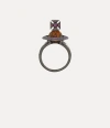 Vivienne Westwood Eabha Ring Ruthenium-black-cherry-synthetic-opal Ruthenium-black-cherry-synthetic-opal Unisex In Ruthenium-black-cherry-synthetic-opal