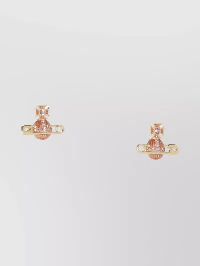 Vivienne Westwood Earrings Brass Stud Strass Detail