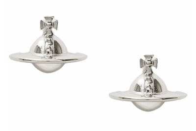 Pre-owned Vivienne Westwood Earrings Solid Orb Silver-tone