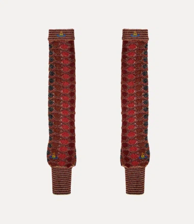 Vivienne Westwood Edith Arm Warmers In Multi-red-gold
