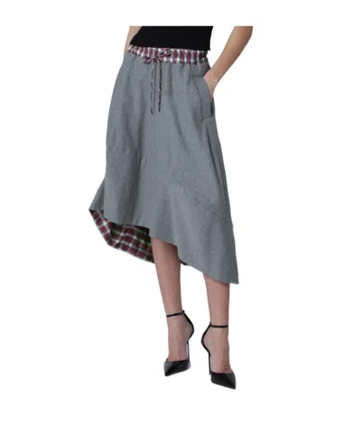 Vivienne Westwood Elastic Waistband Midi Skirt In Blue
