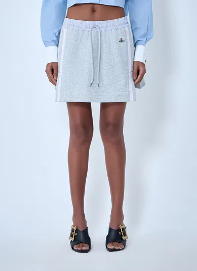 Vivienne Westwood Elasticated Waistband Skirt With Logo Detail In White