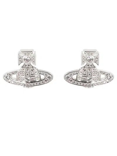 Vivienne Westwood Elegant Brass Mini Earrings For Women In Silver