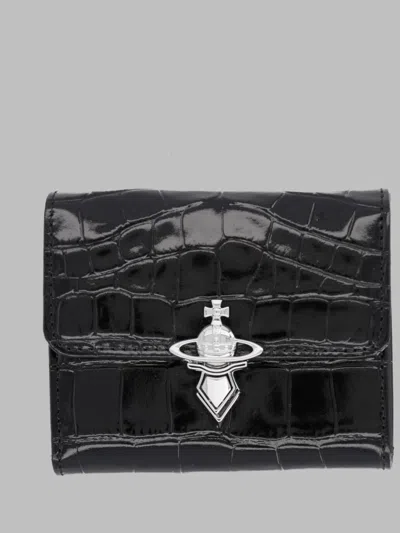 Vivienne Westwood Elegant Leather Wallet For Women In Black