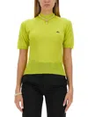 Vivienne Westwood Fitted Turtleneck Sweater In Lime Green In Yellow