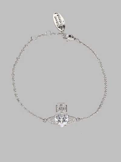 Vivienne Westwood Elegant Mini Brass Bracelet In Silver