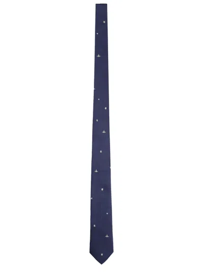 Vivienne Westwood Elegant Silk Tie For Women In Blue