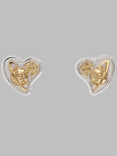 Vivienne Westwood Elegant Silver Hoop Earrings For Women In Gold