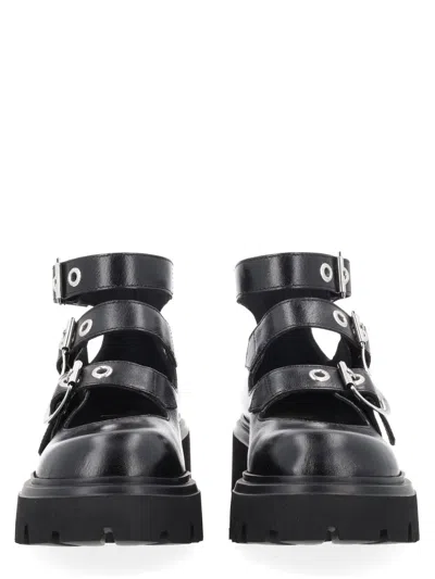 Vivienne Westwood Platform Boots Buckle Detail Round Toe In Black