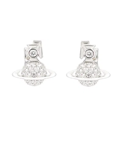 Vivienne Westwood Elegantly Modern Mini Brass Earrings In Metallic